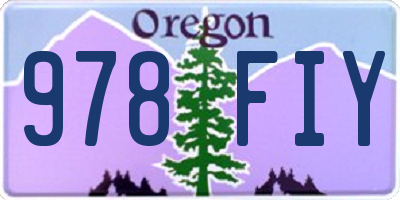 OR license plate 978FIY