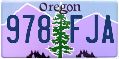 OR license plate 978FJA