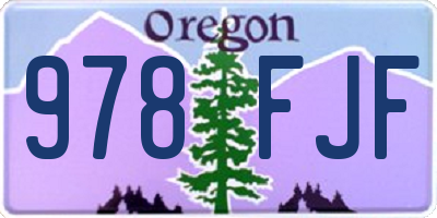 OR license plate 978FJF
