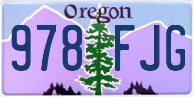 OR license plate 978FJG