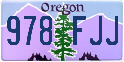OR license plate 978FJJ