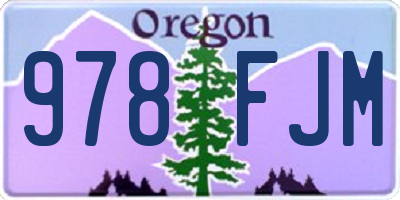 OR license plate 978FJM