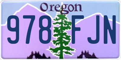 OR license plate 978FJN