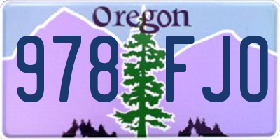 OR license plate 978FJO