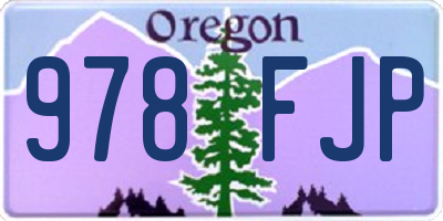 OR license plate 978FJP