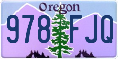 OR license plate 978FJQ