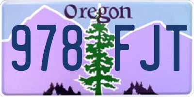 OR license plate 978FJT