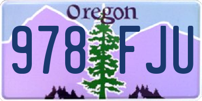 OR license plate 978FJU