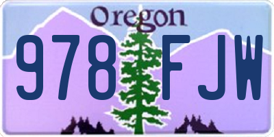 OR license plate 978FJW