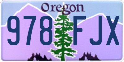 OR license plate 978FJX