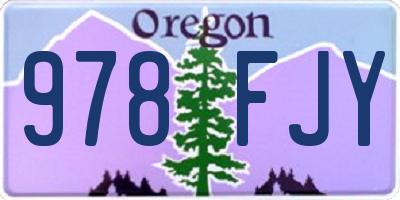 OR license plate 978FJY