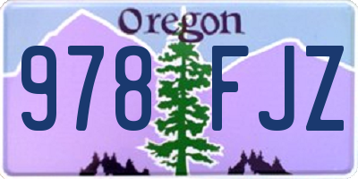 OR license plate 978FJZ