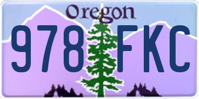 OR license plate 978FKC