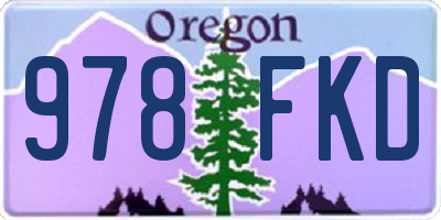 OR license plate 978FKD