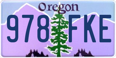 OR license plate 978FKE