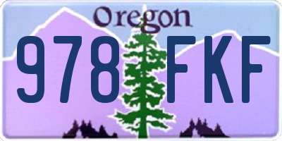 OR license plate 978FKF