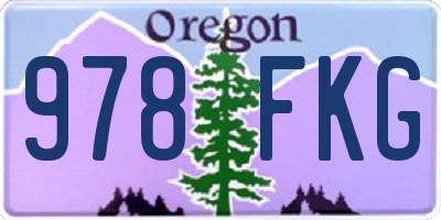 OR license plate 978FKG
