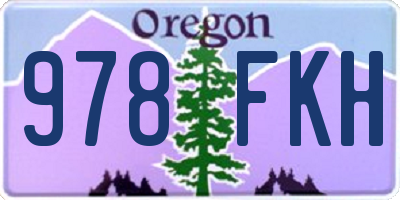 OR license plate 978FKH