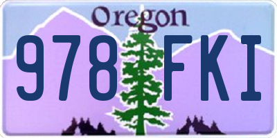 OR license plate 978FKI