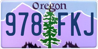 OR license plate 978FKJ