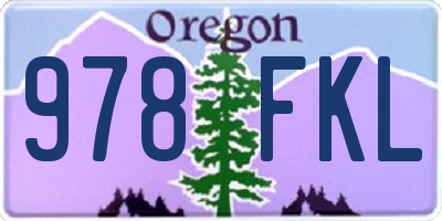 OR license plate 978FKL