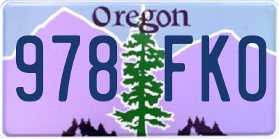 OR license plate 978FKO