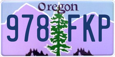 OR license plate 978FKP