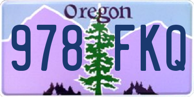 OR license plate 978FKQ