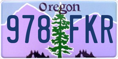 OR license plate 978FKR