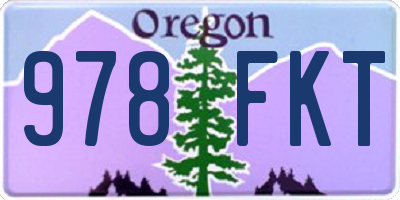 OR license plate 978FKT