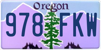 OR license plate 978FKW