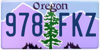 OR license plate 978FKZ