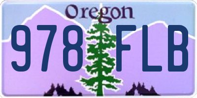 OR license plate 978FLB