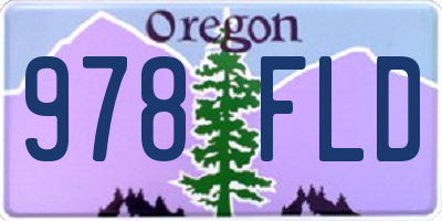 OR license plate 978FLD
