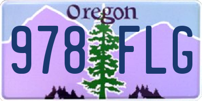 OR license plate 978FLG