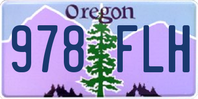 OR license plate 978FLH