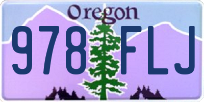 OR license plate 978FLJ