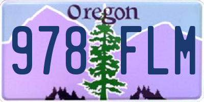 OR license plate 978FLM