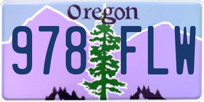 OR license plate 978FLW