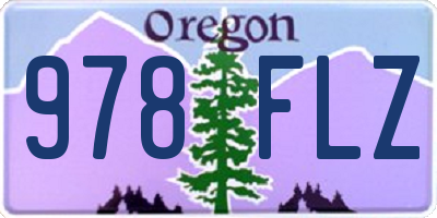 OR license plate 978FLZ