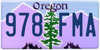 OR license plate 978FMA