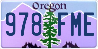OR license plate 978FME