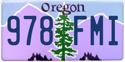 OR license plate 978FMI