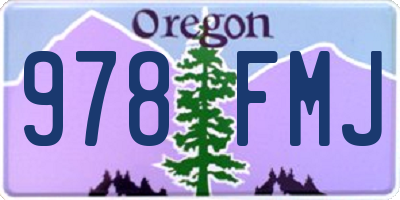 OR license plate 978FMJ