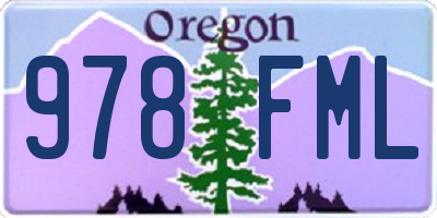 OR license plate 978FML