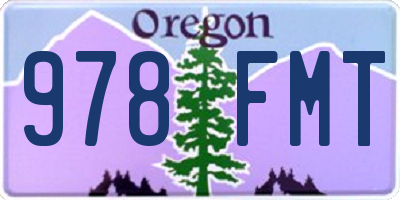 OR license plate 978FMT