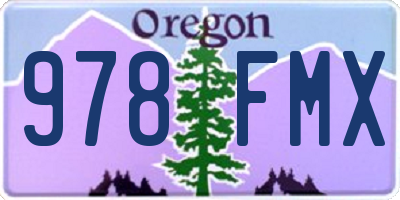 OR license plate 978FMX