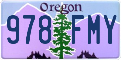 OR license plate 978FMY