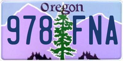 OR license plate 978FNA