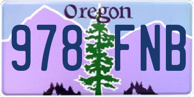 OR license plate 978FNB